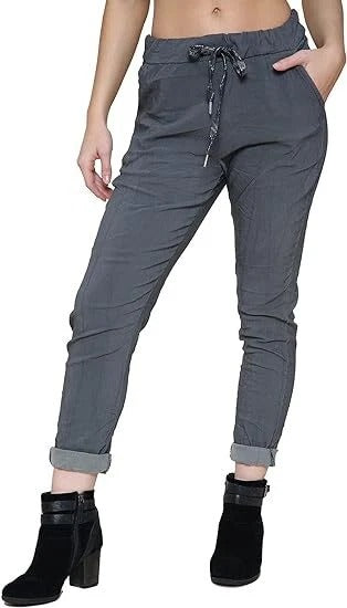 Women's Plain Magic Pants Comfy Stretch Lagenlook Ladies Yoga Trousers